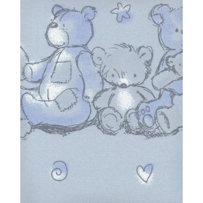 Тканевые ролеты Тедди цвет голубой